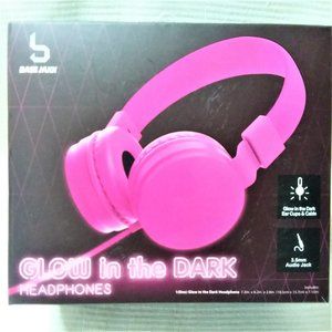 Headphones Glow In Dark Pink Iphone Ipad Tablet Android Laptops 3.5mm Jack GIFT